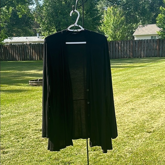 Cable & Gauge Black Cardigan Sweater Button Down Front Women's 1XL EUC - Picture 1 of 9